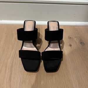 Zara Platform Black Suede Heels